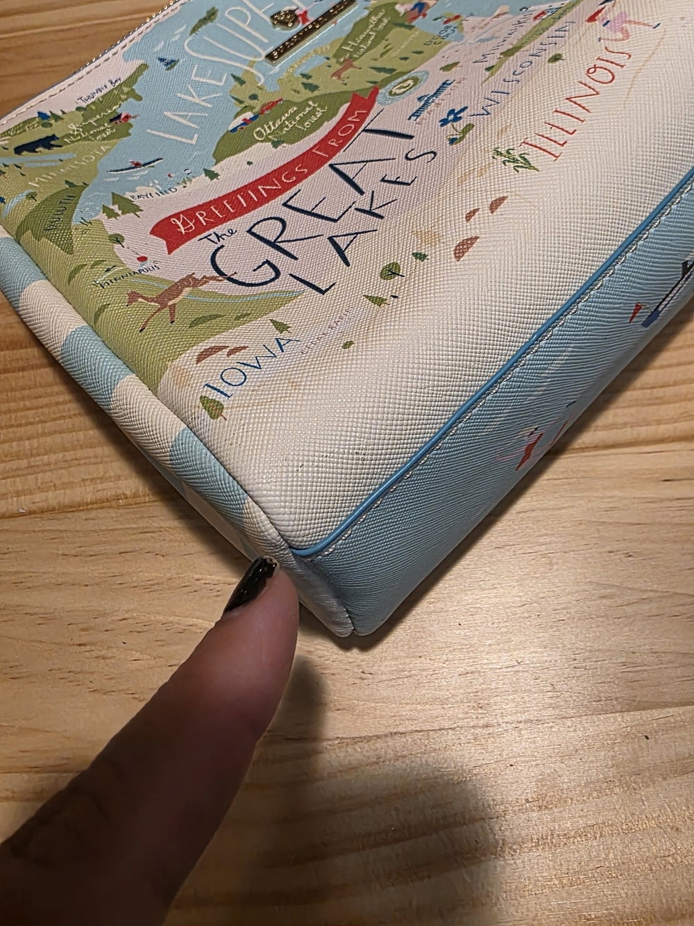 Spartina 449 Greetings From Great Lakes Toiletry Cosmetic Travel Pouch Bag Carry - Picture 5 of 15